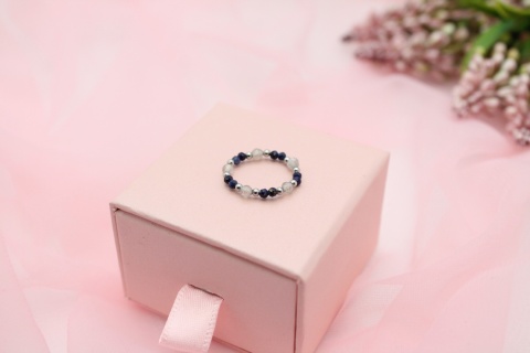 Pierścionek Mist | lapis lazuli i labradoryt