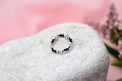 Pierścionek Mist | lapis lazuli i labradoryt