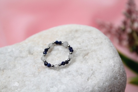 Pierścionek Mist | lapis lazuli i labradoryt