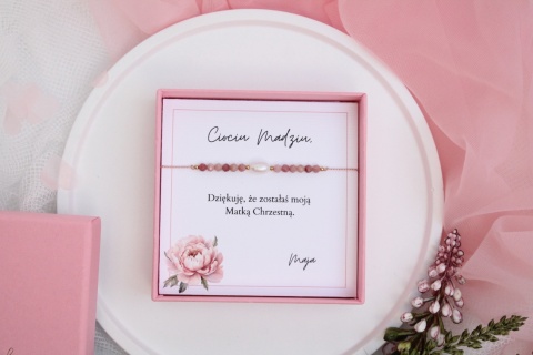 Podziękowanie dla Matki Chrzestnej - bransoletka Pinky Swear z dedykacją