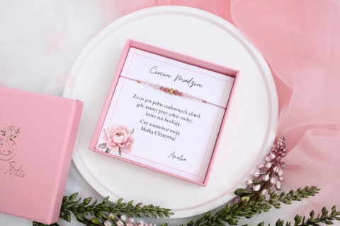 Czy zostaniesz moją Matką Chrzestną? Zestaw prezentowy z bransoletką Peony