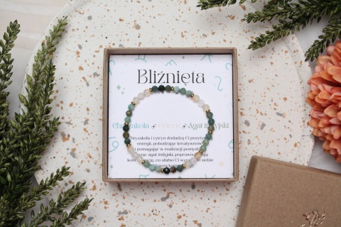 Bliźnięta | bransoletka zodiakalna na gumce