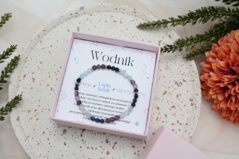 Wodnik | bransoletka zodiakalna na gumce