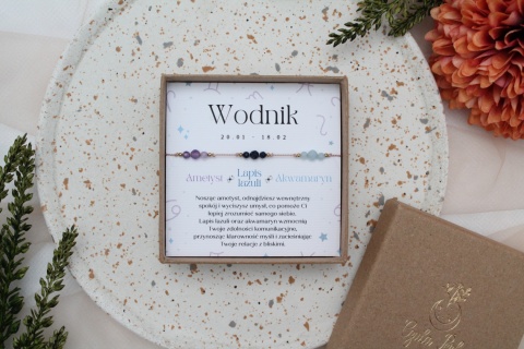 Wodnik | bransoletka zodiakana na nici