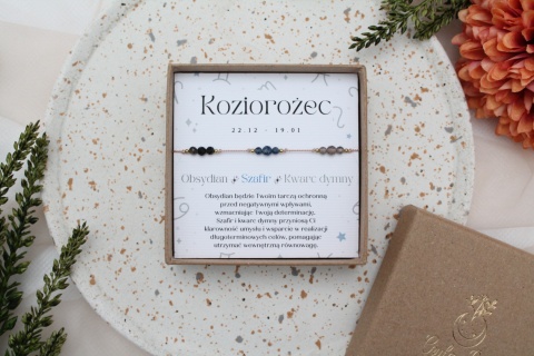 Koziorożec | bransoletka zodiakana na nici