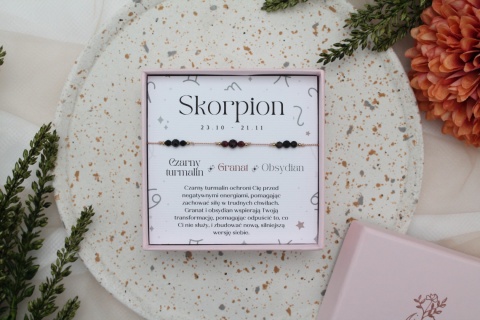Skorpion | bransoletka zodiakana na nici