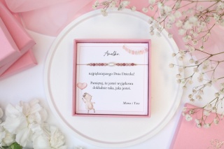 Zestaw prezentowy dla Dziecka bransoletka Pinky Swear z dedykacją