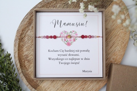 Zestaw prezentowy dla Mamy – bransoletka Rosie z dedykacją