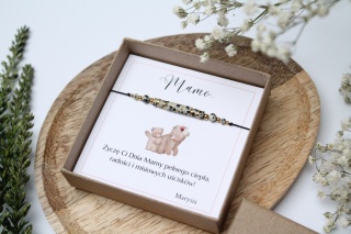 Zestaw prezentowy dla Mamy – bransoletka Dalmatian z dedykacją