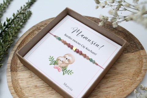 Zestaw prezentowy dla Mamy – bransoletka Magnolia z dedykacją