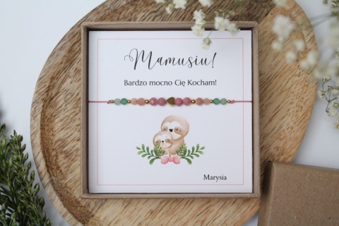 Zestaw prezentowy dla Mamy – bransoletka Magnolia z dedykacją