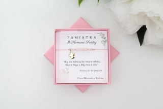 Pamiątka Pierwszej Komunii Świętej - Bransoletka Agnel z dedykacją