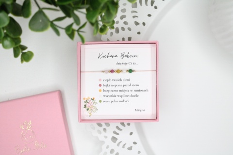 Prezent na Dzień Babci – bransoletka Flowers z personalizowaną dedykacją