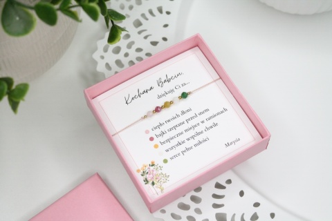 Prezent na Dzień Babci – bransoletka Flowers z personalizowaną dedykacją