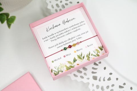 Prezent dla Babci bransoletka z imionami wnuków GrandHearts