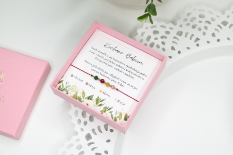 Prezent dla Babci bransoletka z imionami wnuków GrandHearts