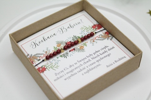 Prezent dla Babci – bransoletka Wine z personalizowaną dedykacją