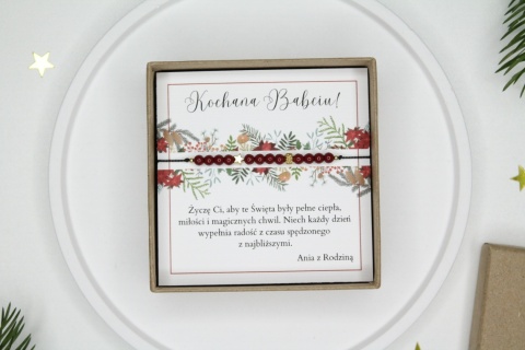 Prezent dla Babci – bransoletka Wine z personalizowaną dedykacją