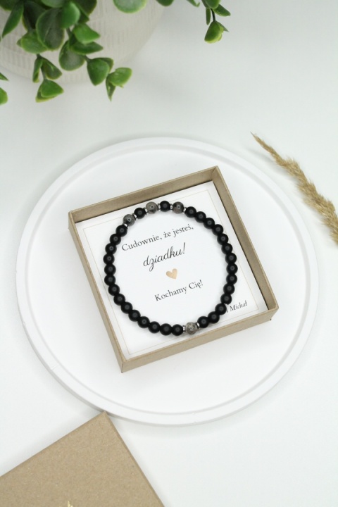 Zestaw prezentowy bransoletki dla Babci i Dziadka z dedykacją