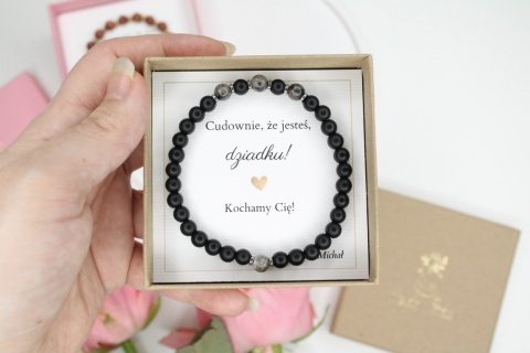 Zestaw prezentowy bransoletki dla Babci i Dziadka z dedykacją