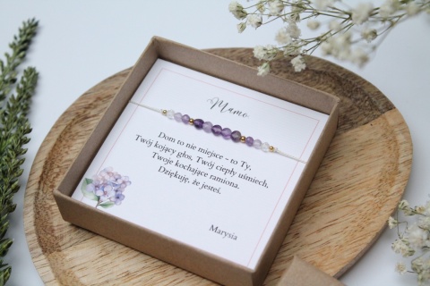 Zestaw prezentowy dla Mamy – bransoletka Lilac z dedykacją