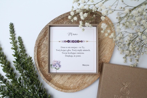 Zestaw prezentowy dla Mamy – bransoletka Lilac z dedykacją