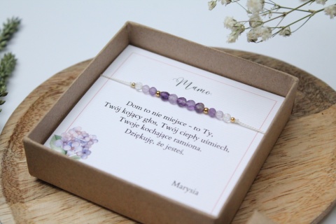 Zestaw prezentowy dla Mamy – bransoletka Lilac z dedykacją