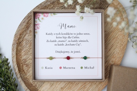 Zestaw prezentowy dla Mamy – bransoletka Hearts z dedykacją