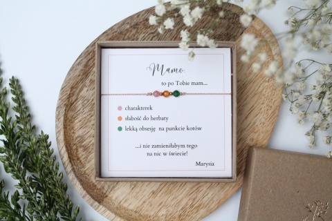 Zestaw prezentowy dla Mamy – bransoletka Just Like You z dedykacją