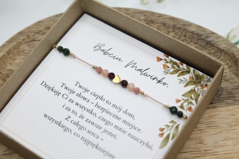 Zestaw prezentowy dla Babci – bransoletka Autumn z dedykacją