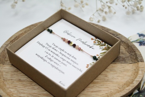 Zestaw prezentowy dla Babci – bransoletka Autumn z dedykacją