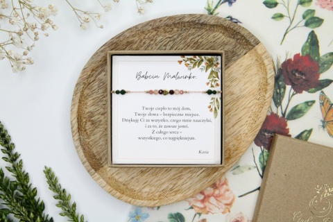 Zestaw prezentowy dla Babci – bransoletka Autumn z dedykacją