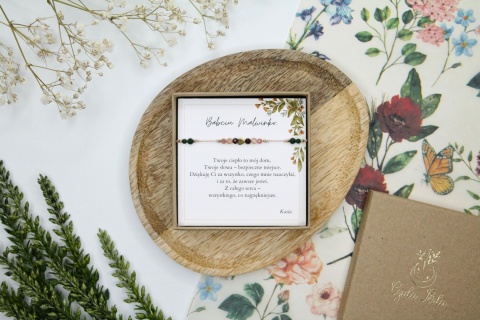 Zestaw prezentowy dla Babci – bransoletka Autumn z dedykacją