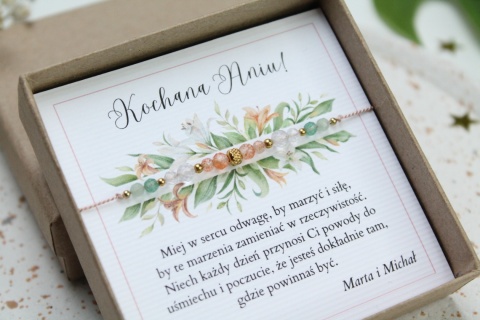 Bransoletka Lilly prezent urodzinowy z dedykacją