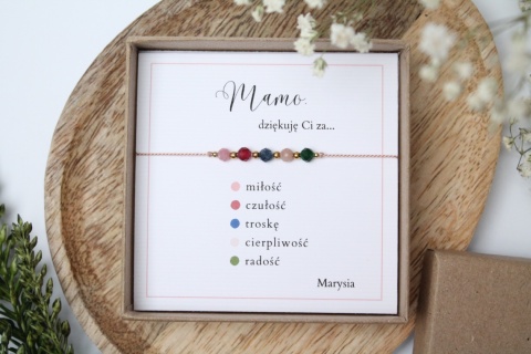 Zestaw prezentowy dla Mamy – bransoletka Merci z dedykacją