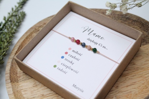 Zestaw prezentowy dla Mamy – bransoletka Merci z dedykacją