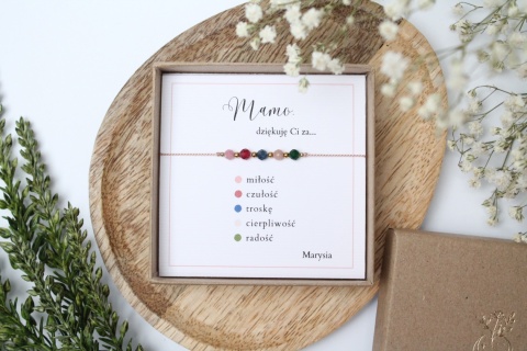 Zestaw prezentowy dla Mamy – bransoletka Merci z dedykacją